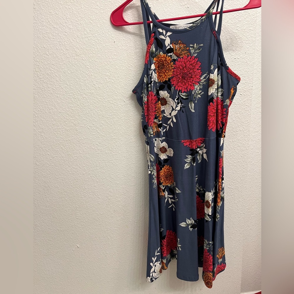 Girls floral print skater dress